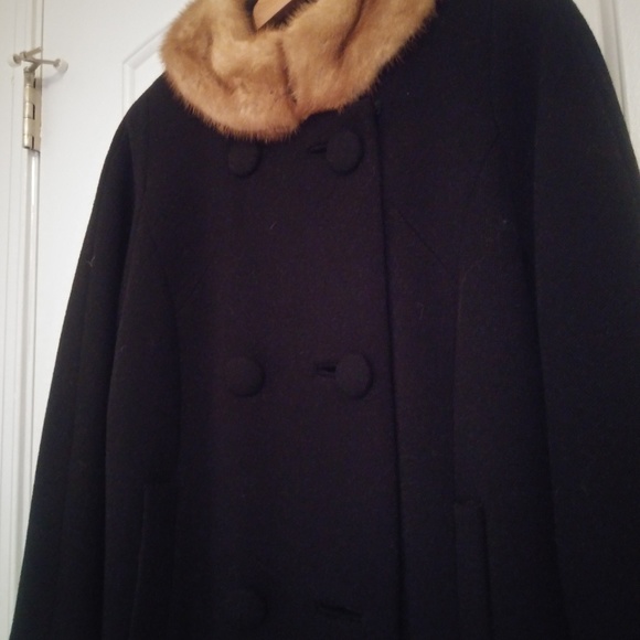 Vintage black womens coat S - Picture 2 of 6